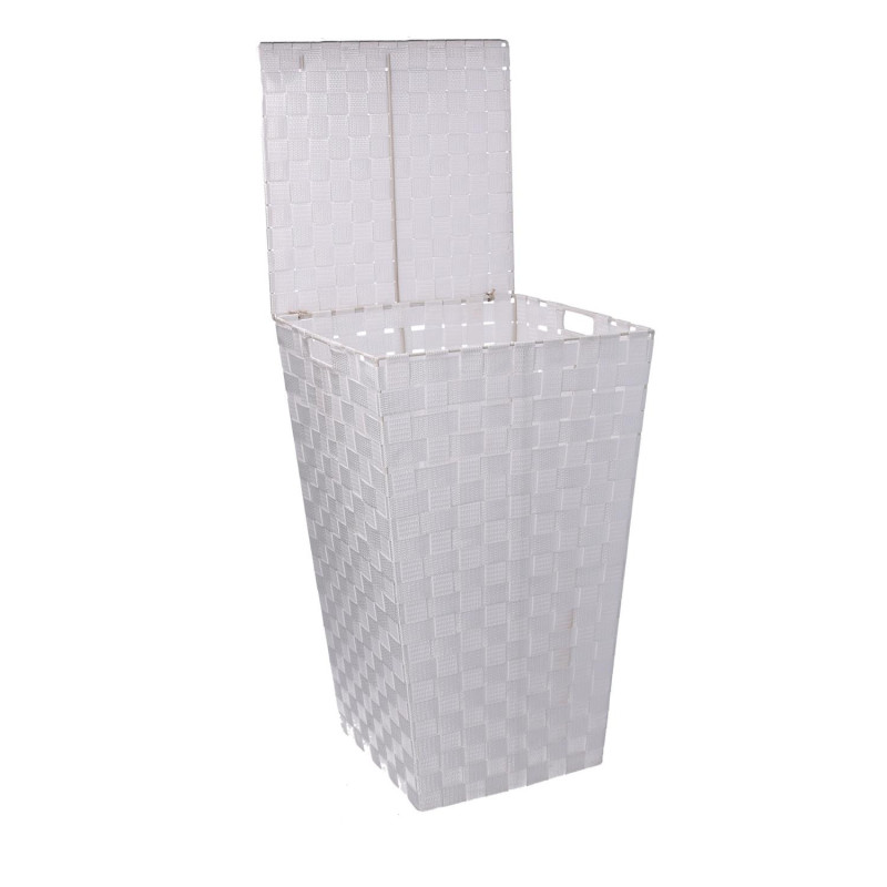 Cestone poliestere bianco quadro 33x33x53 cm capiente e moderno