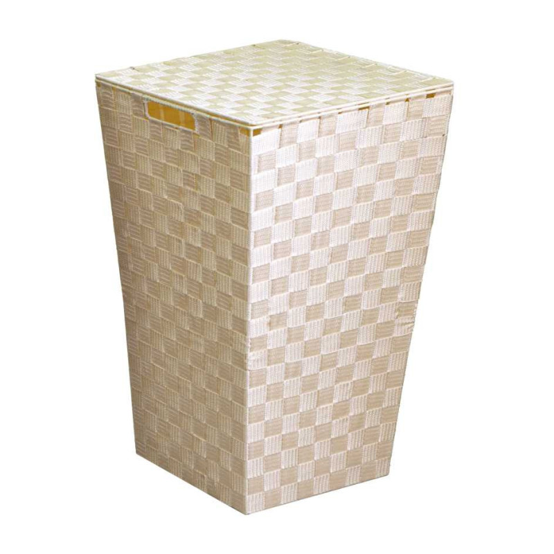Cestone poliestere crema quadro 33x33x53 cm contenitore pratico