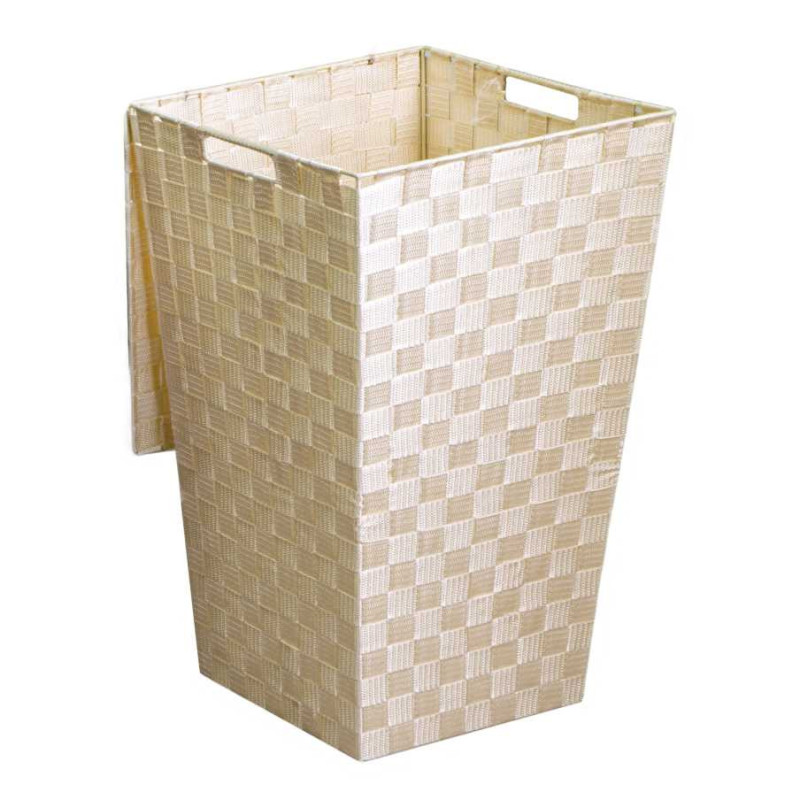 Cestone poliestere crema quadro 33x33x53 cm contenitore pratico