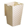 Cestone poliestere crema quadro 33x33x53 cm contenitore pratico