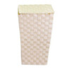 Cestone poliestere crema quadro 33x33x53 cm contenitore pratico