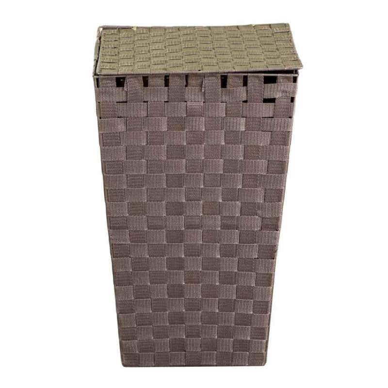 Cestone poliestere tortora quadro 33x33x53 cm contenitore pratico
