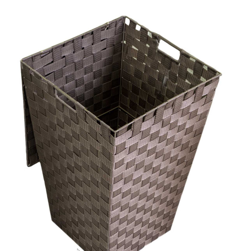 Cestone poliestere tortora quadro 33x33x53 cm contenitore pratico