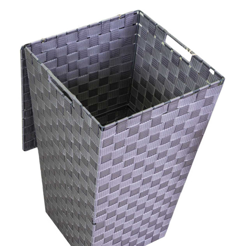 Cestone poliestere grigio quadro 33x33x53 cm contenitore pratico