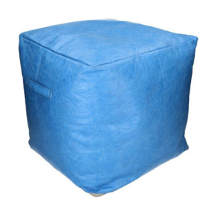 Pouf cellulosa azzurro quadro elegante 38x38x38 cm versatile