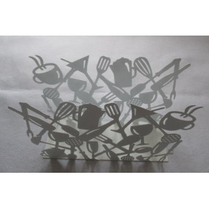 Zoom Portariviste metallo posate 1-2 bianco cmcm 35x12h26