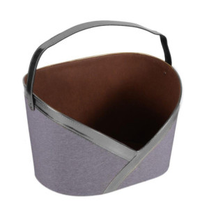 Zoom Portariviste tessuto grigo e argento con manico cm 37x25h9/22,5