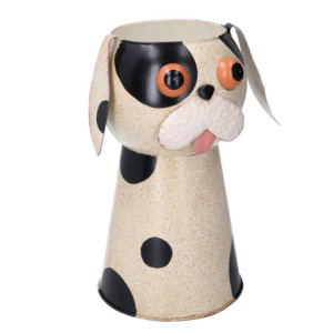 Portavaso latta cane maculato decorativo  giardino e casa
