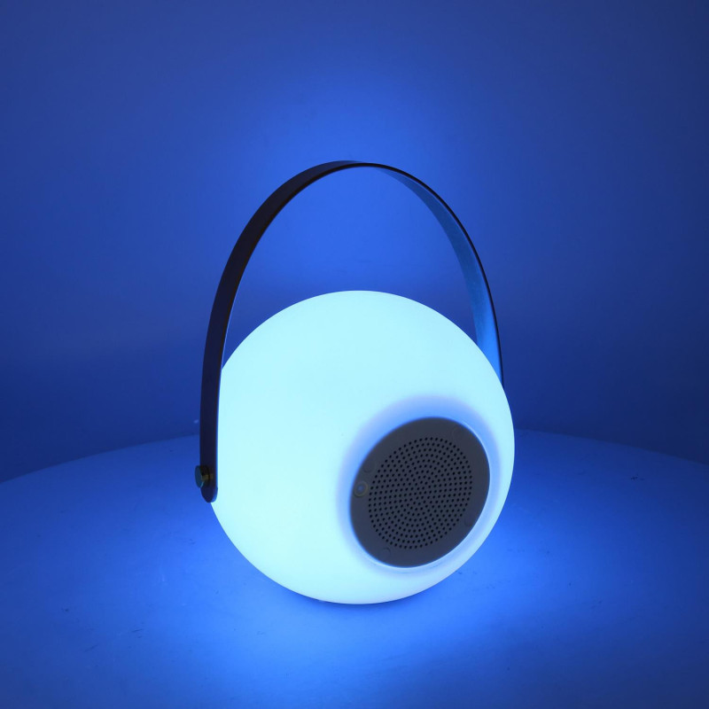Lampada LED plastica ricaricabile musica multicolor tondo 20x20 cm