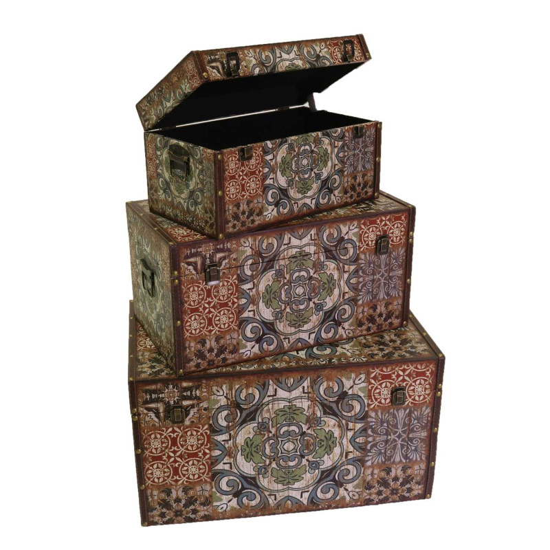 Baule ecopelle mandala rettangolare 59x36x33 cm casa