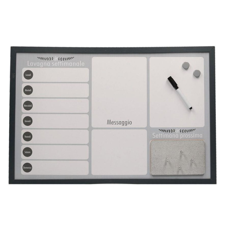 Lavagna magnetica agenda con sughero 60x40x1,5 cm multifunzione