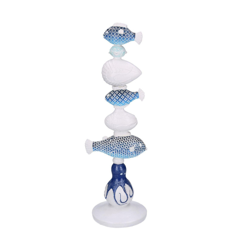Decorazione mare resina bianco azzurro blu 14x13,5x45,5 cm moderna