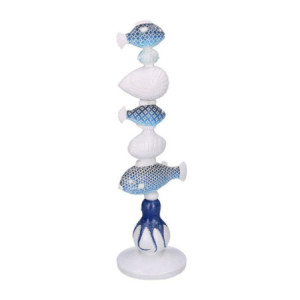 Zoom Decorazione mare resina bianco azzurro blu cm 14x13,5h45,5