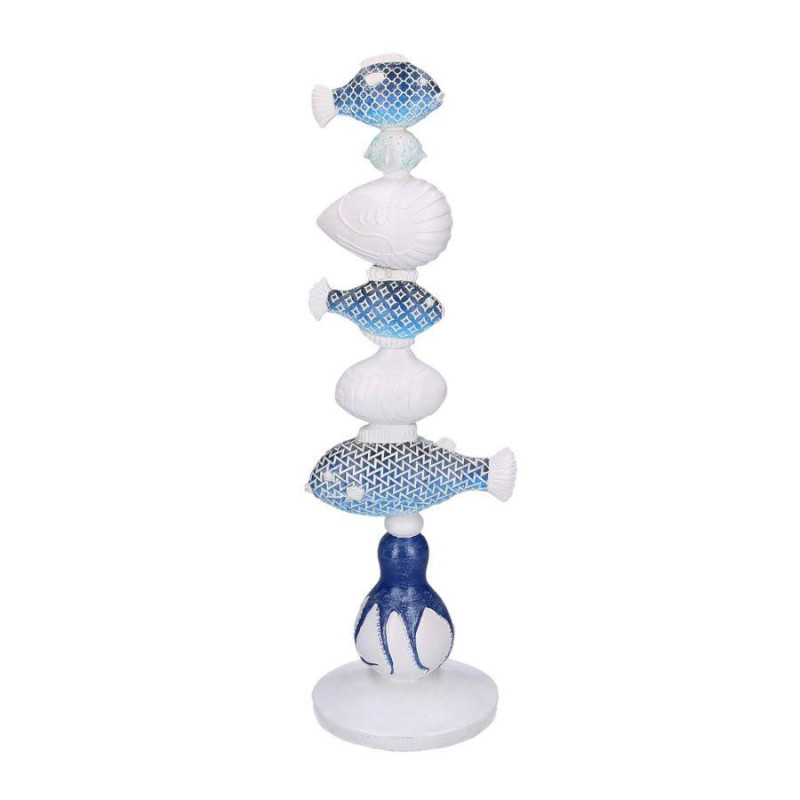 Decorazione mare resina bianco azzurro blu 14x13,5x45,5 cm moderna