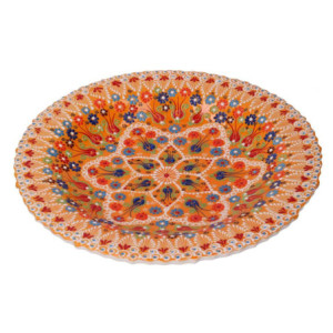 Zoom Centrotavola ceramica arancione tondo cm ø40h8