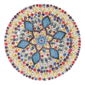 Centrotavola ceramica bianco tondo Ø40x4 cm elegante Levante Shop