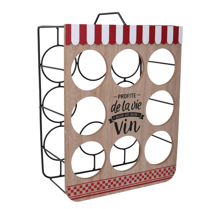 Portabottiglie Legno 8 Posti Bistrot 30x16x41 cm – Stile e praticità vino