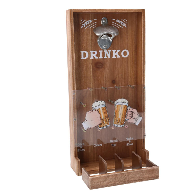 Apribottiglie Legno Naturale Rettangolare 19x39,5x7,5 cm – Praticità casa