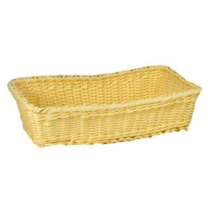 Cesta espositore polyrattan naturale rettangolare 40x20x10 cm