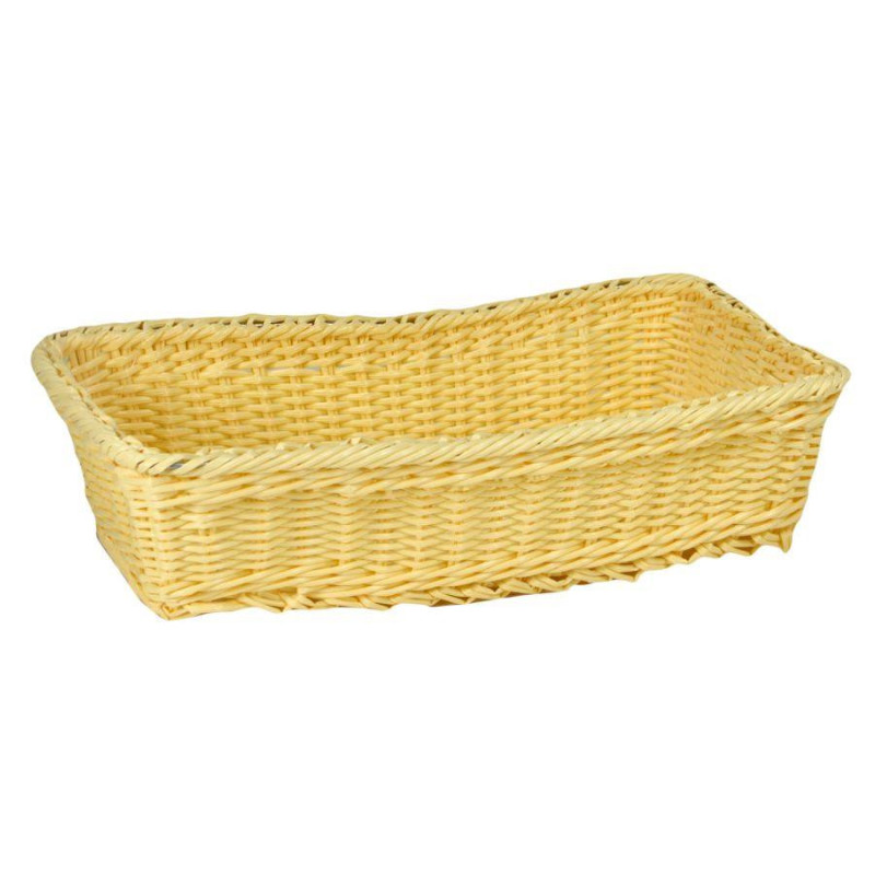 Cesta espositore polyrattan naturale rettangolare 40x20x10 cm