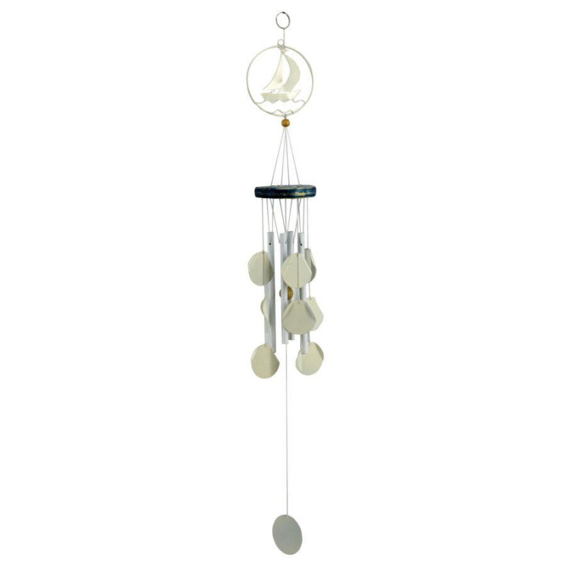 Campanello metallo con vela 10,5x10x9 cm decorazione marina