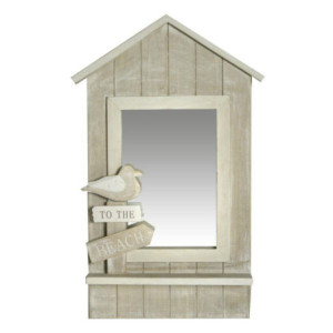 Specchio Mare casa beige 29x5x46 cm stile marino decorativo