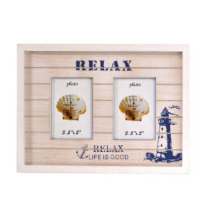 Portafoto mare muro beige multiplo 2p 32x2x23,5 cm design