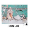 Orologio quadro LED Mare legno verde acqua 40x30x2,2 cm decorativo