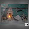 Orologio quadro LED Mare legno verde acqua 40x30x2,2 cm decorativo