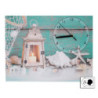 Orologio quadro LED Mare legno verde acqua 40x30x2,2 cm decorativo