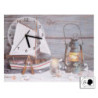Orologio quadro LED Mare legno con barca 40x30x2,2 cm decorativo