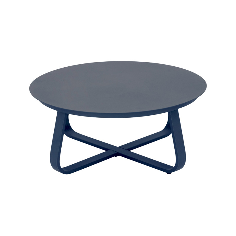 Salotto Monaco Alluminio Blu Cuscini Alti Bianchi Moia