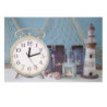 Orologio quadro LED Mare legno con faro 60x40x2,2 cm decorativo