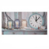 Orologio quadro LED Mare legno con candele 60x30x2,2 cm decorativo