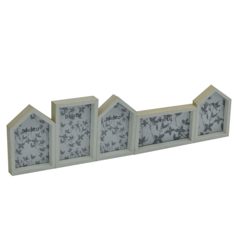 Portafoto muro Lucia casette multiplo 5p 60x16,5x3 cm design