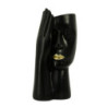 Portavaso resina viso nero 15x12x29 cm design moderno
