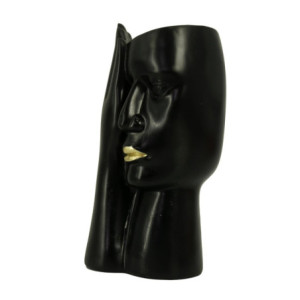 Zoom Portavaso resina viso nero cm 15x12h29