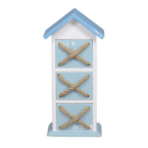 Portatutto Mare legno cabina 3 cassetti 14x9x30,5 cm decorativo