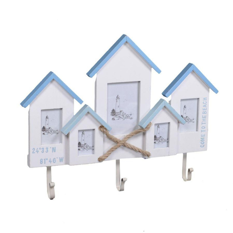 Appendino mare legno 3 posti portafoto multiplo cabina originale