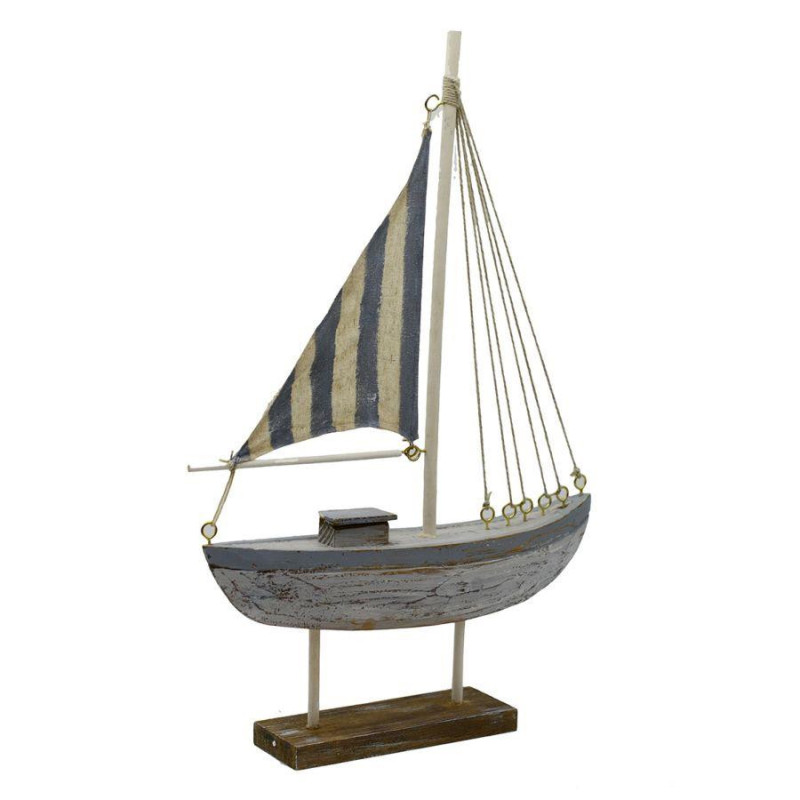 Barca legno 31x9x51 cm decorazione mare elegante casa