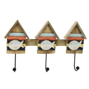 Appendino mare legno cabina con pesce 3 posti stile marinaro