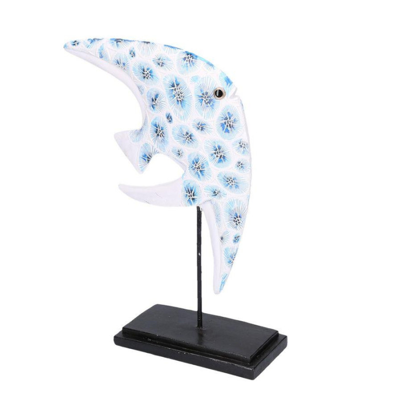 Pesce mare resina con decori 23x9,5x32 cm decorazione marina
