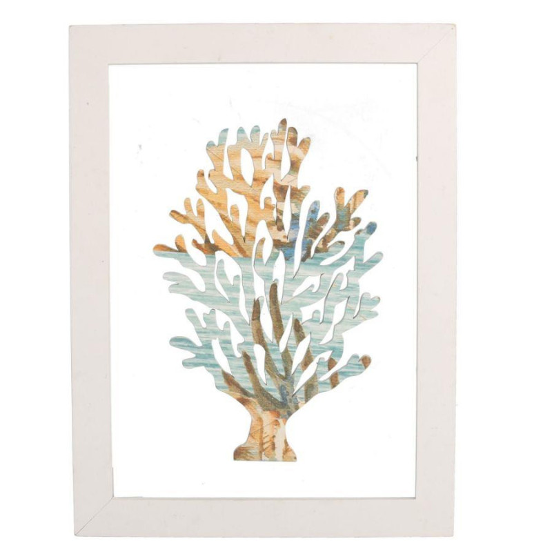 Quadro legno Mare Vetro Corallo 30x40 cm arredo marino