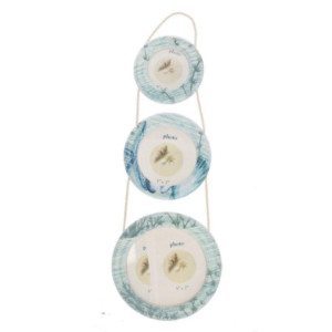 Portafoto muro mare legno multiplo 3p 23x66x3 cm design marino