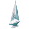 Barca legno mare verde acqua 31x7x56 cm decorazione elegante casa