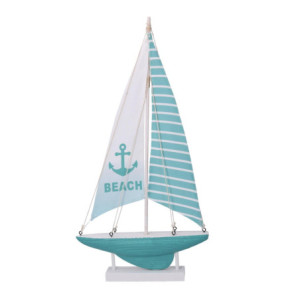 Zoom Barca legno mare verde acqua cm 31x7h56