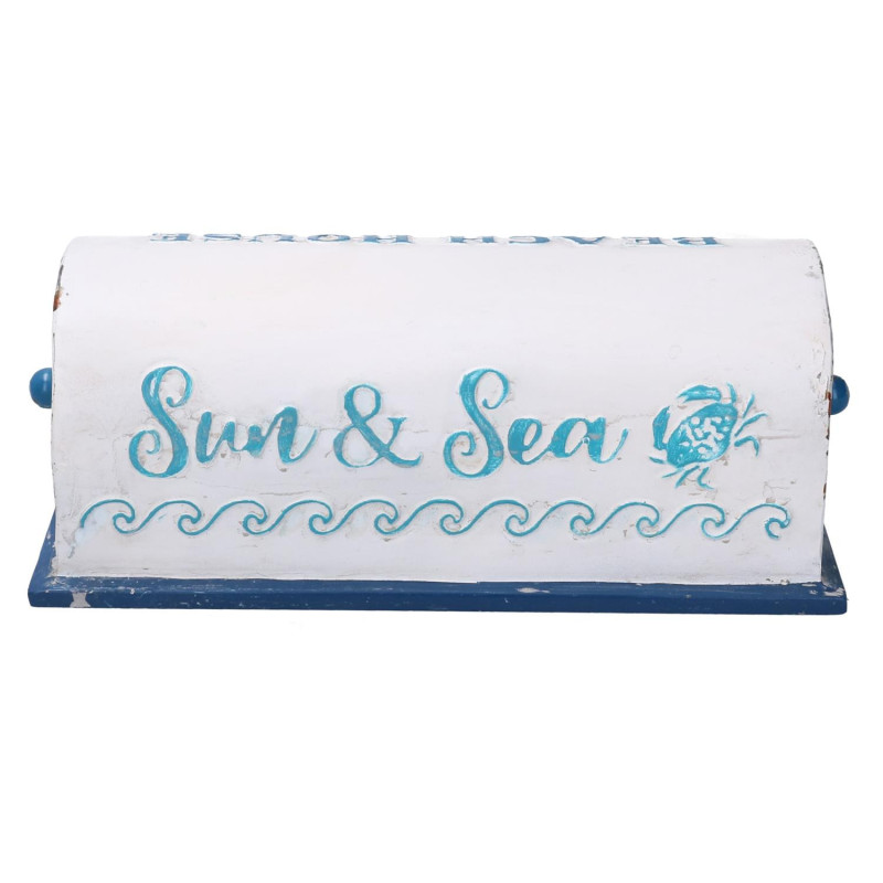 Calendario metallo mare bianco 29x13,5x11,5 cm decorazione casa