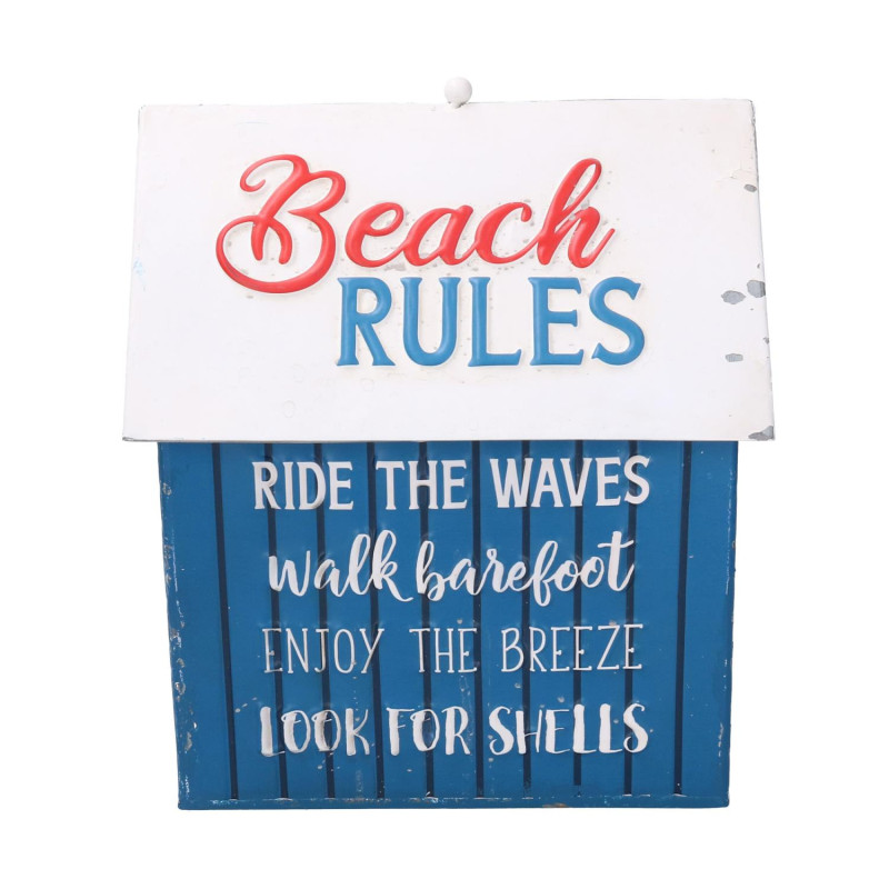 Casetta metallo mare blu rettangolare 24,5x18,5x28,5 cm casa