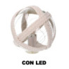 Lampada palla vetro mare con led e corda azzurro Ø12,7 cm