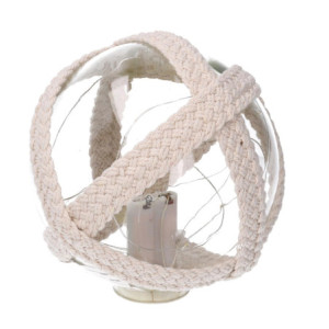 Zoom Lampada Palla vetro mare con led e corda azzurro tondo cm ø12,7